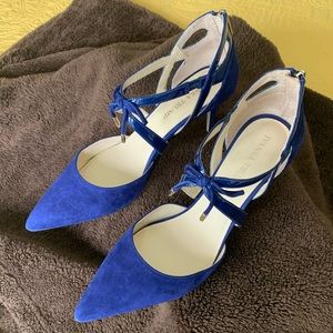 Ivanka Trump Blue Suede Heels